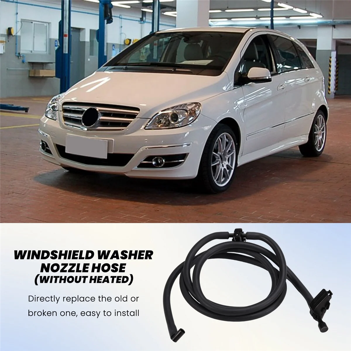 AT77 A1698600492 Windshield Windscreen Washer Nozzle Jet Hose for Mercedes-Benz A W169 2004-12 B W245 2005-11 No Heated