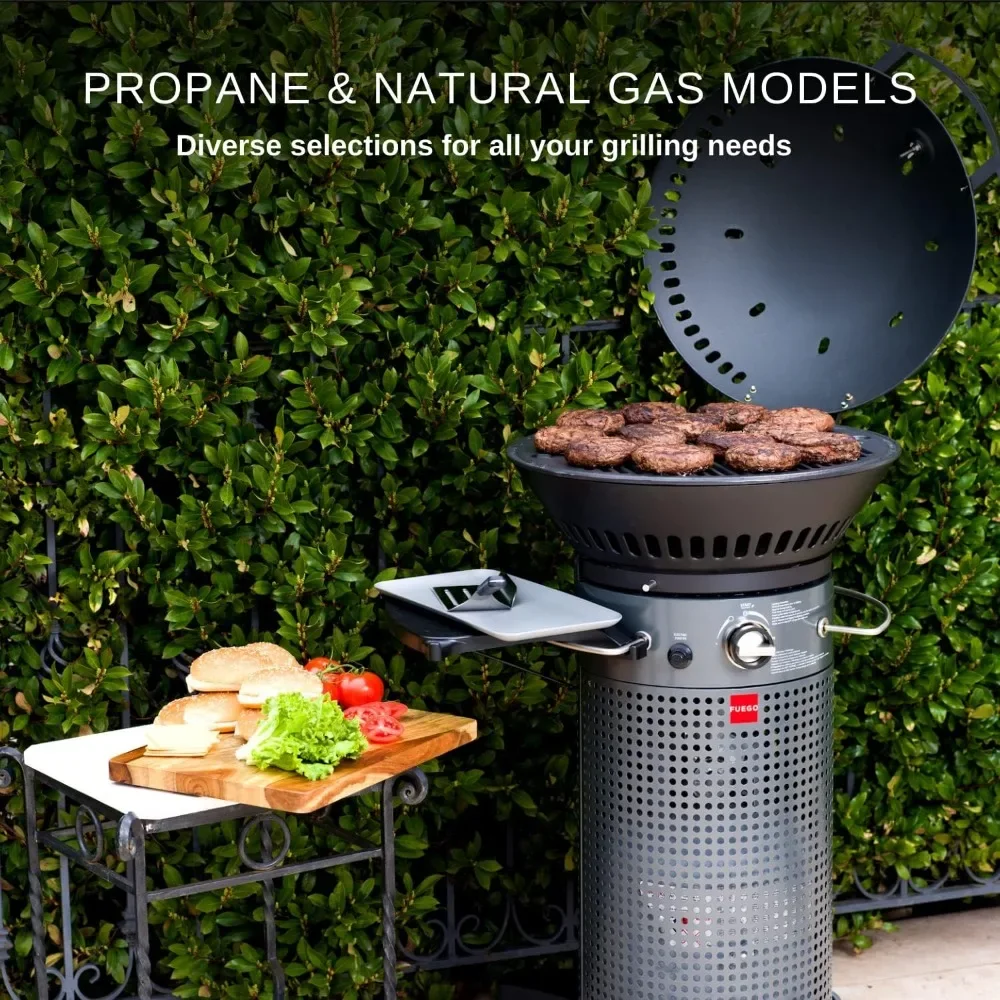 Element Hinged Propane Gas Grill, Dark Gray