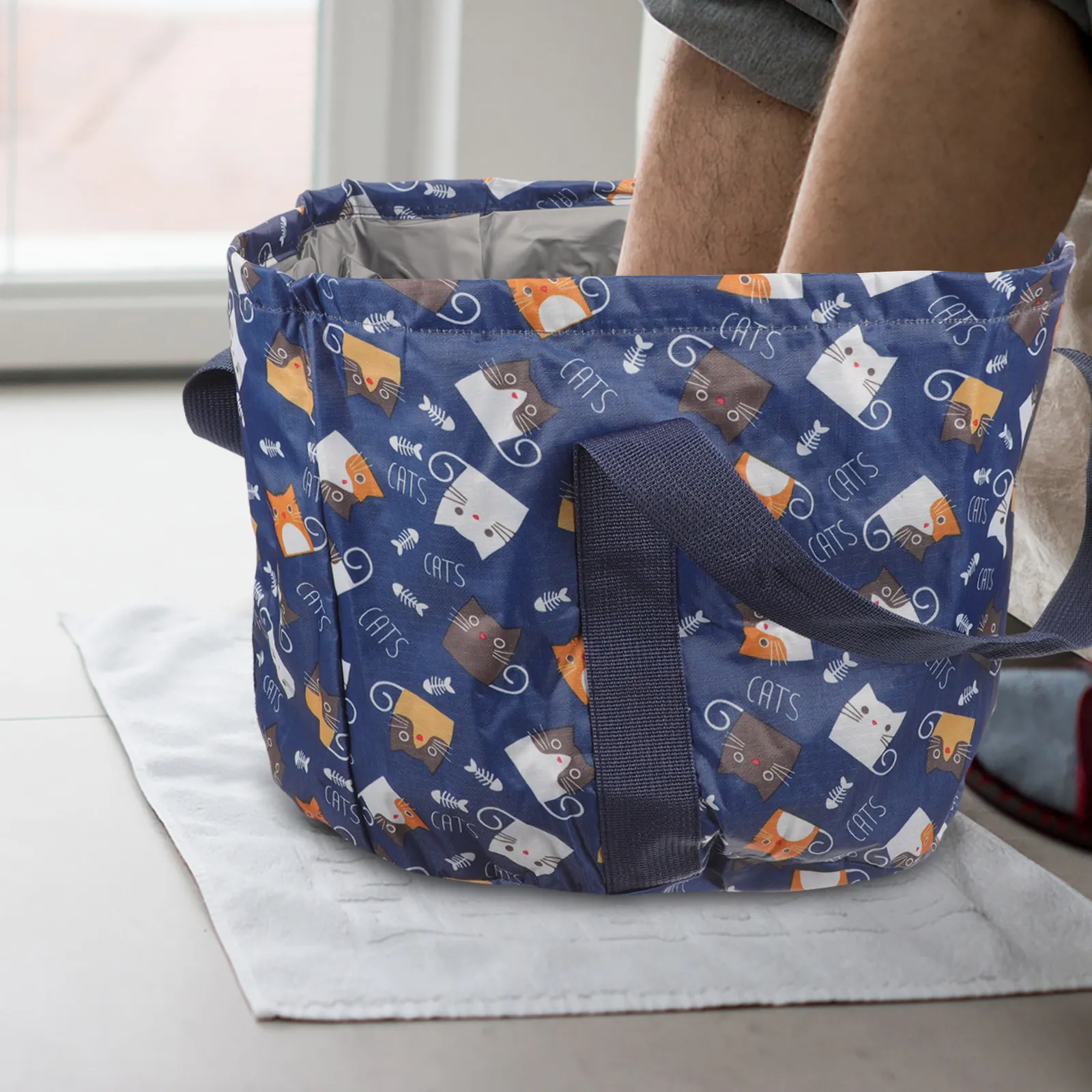 

Portable Foldable Water Basin Large Size Foot Bath Bucket Tub Collapsible Bathtub Soak Spa Storage Bag Oxford Cloth