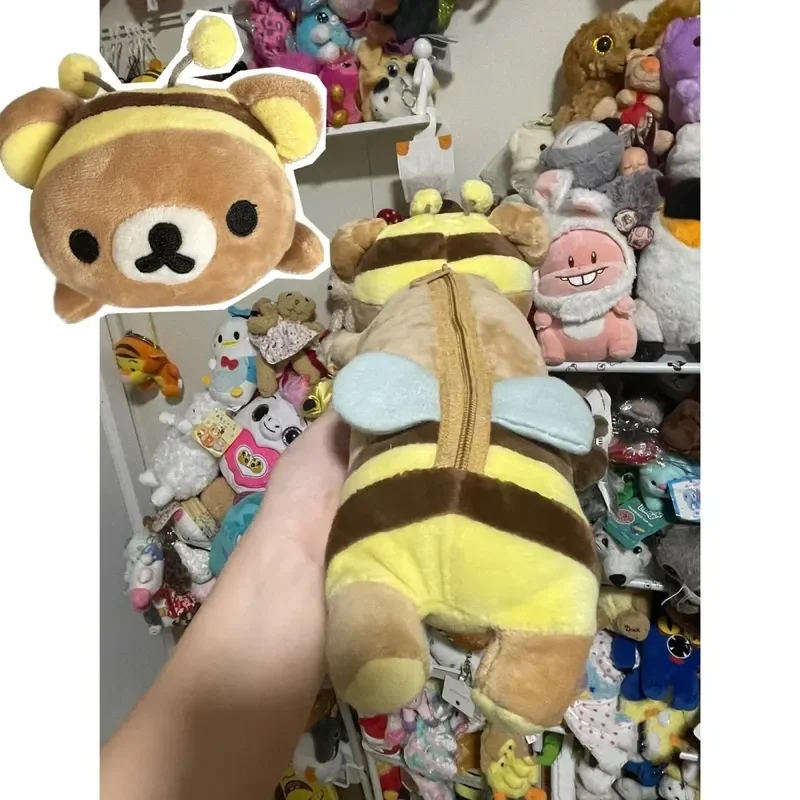 

Kawaii Rilakkuma Bee Plush Pencil Case For Kids Girls Cartoon Bear Cute Pencil Pouch Organizer Pen Bag School Stationeries Gifts