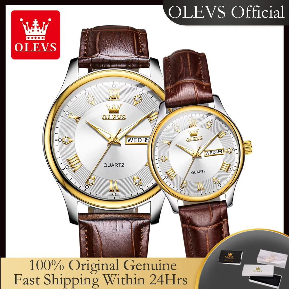 olevs-3649-オリジナルクォーツ腕時計-メンズ-レディース-ファッションレザーストラップ-ダイヤモンド-ローマ数字-シンプル-デュアルカレンダー-カップル腕時計