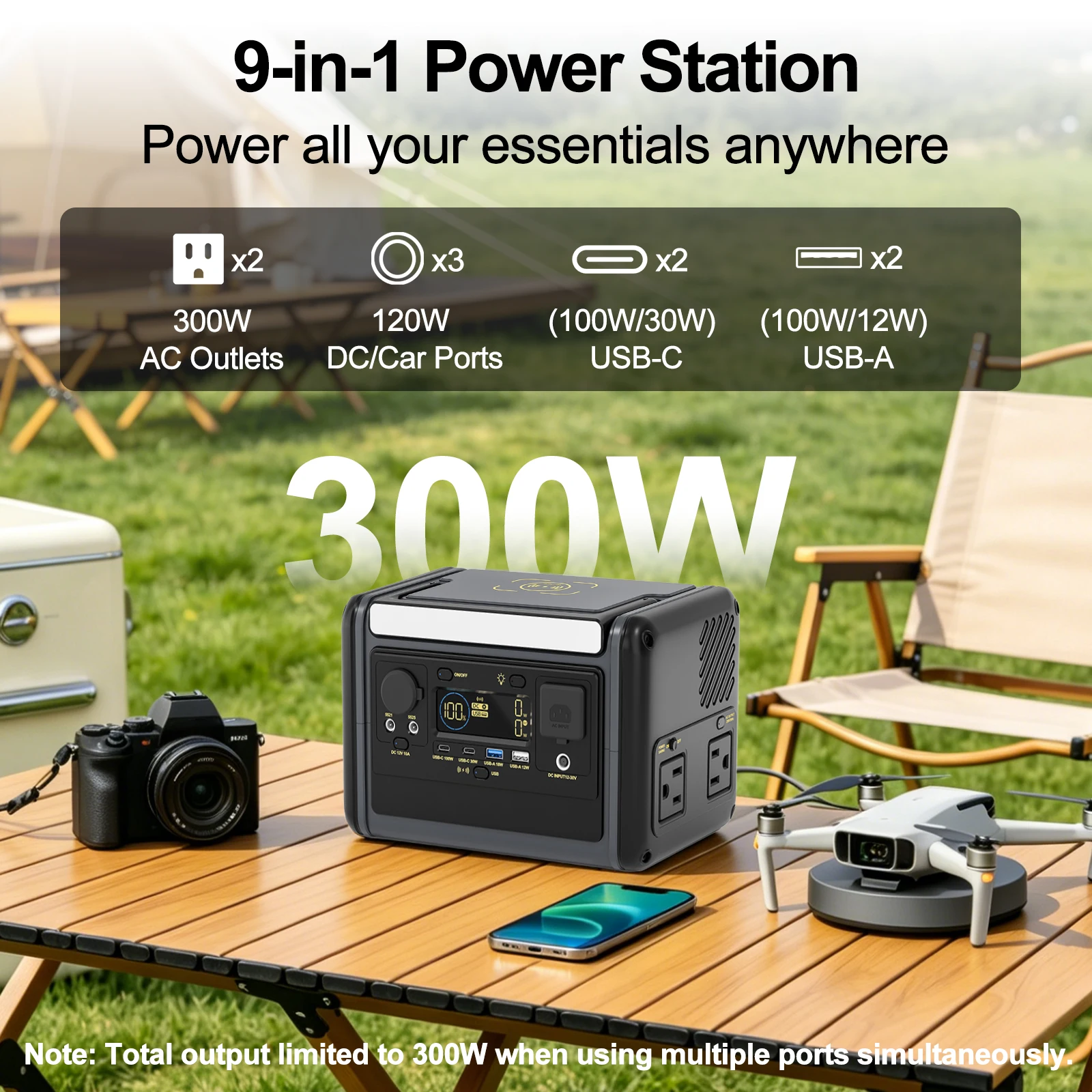 GSIKE Portable Power Station L - đánh giá và giá Solar Emergency Charger