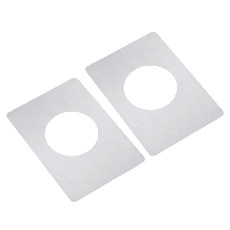 2pcs Plaque réparation serrure en acier inoxydable Plaque d'arrachement poignée Poigure fixation