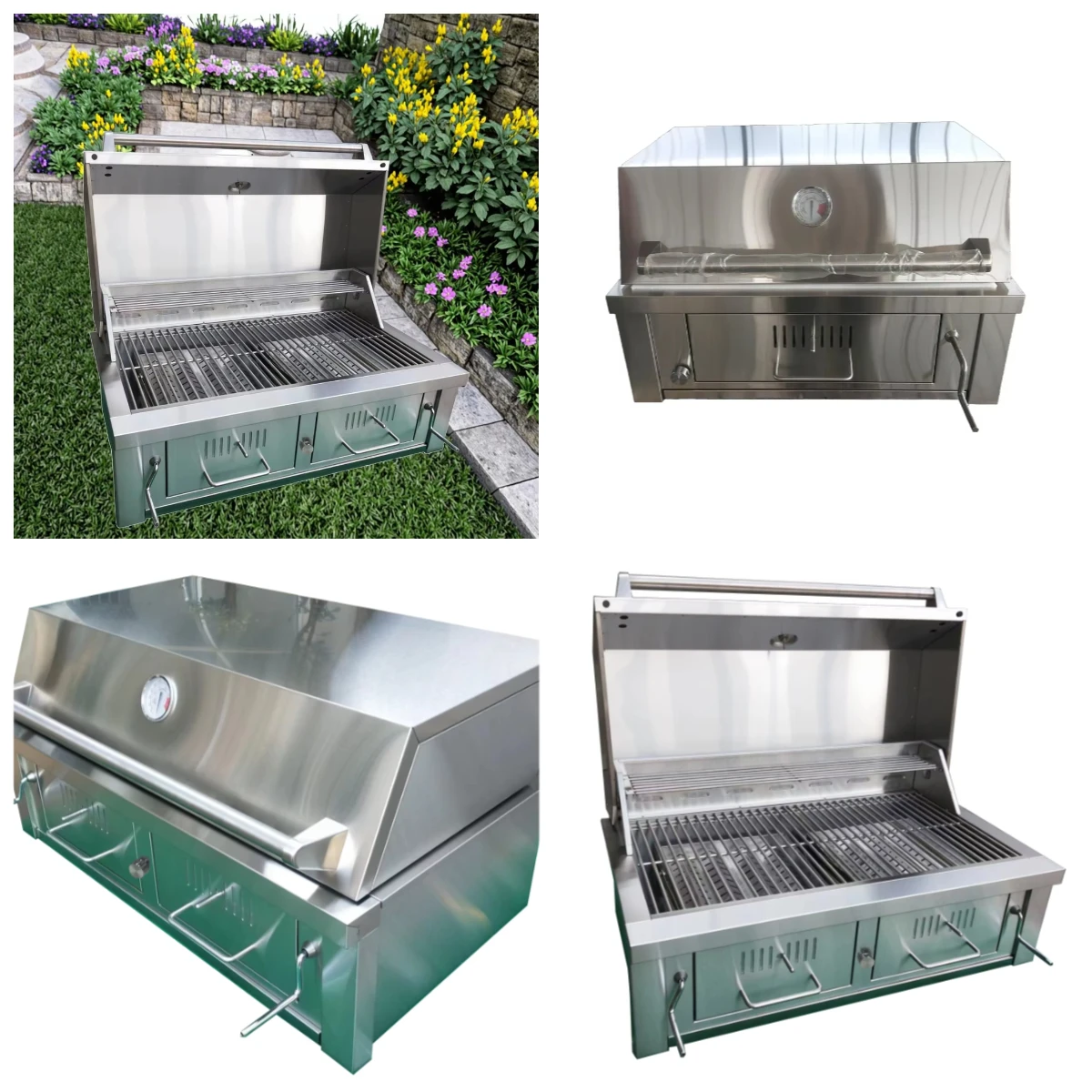 

High Quality Outdoor Garden Built Charcoal Bbq Grill Smokeless Grill Adjustable Machine Foldable Stainless Steel Bbq Grill