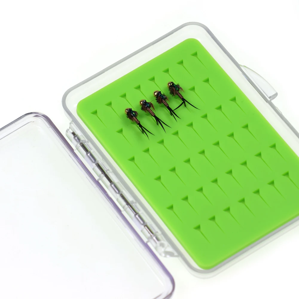 1 Stück Ultraflache Fliegenfischerbox Aufbewahrungsbox für Mikrofliegen Mücken Nymphen Fliegenfischen Köderbehälter Angelausrüstung Pesca – Detail 12