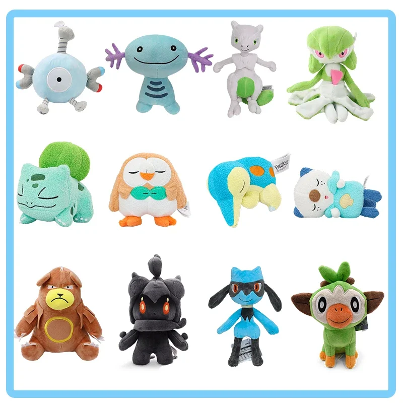 Kawaii Riolu Gardevoir Oshawott Cyndaquil jouets en Peluche mignon Anime Peluche Bulbasaur Scorbunny dessin animé Peluche poupée Gfit