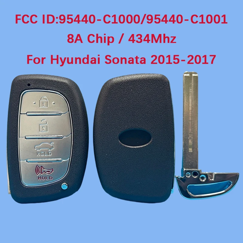 

CN020146 Aftermarket 4 Button Smart Key Remote Auto Start 8A Chip 434Mhz FCC ID 95440-C1000/C1001 For Hyundai Sonata 2015-2017