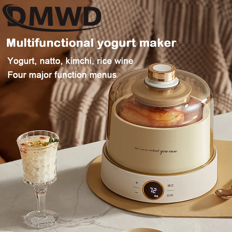 DMWD Yogurt Maker Mini Automatic Yogurt Machine Household DIY Yogurt Tools Natto Rice Wine Leben Enzyme Fermenter