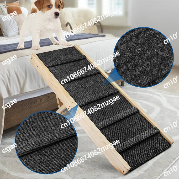 

Pet ladder frame Stairs Wooden Portable Indoor Outdoor Adjustable Folding Slope Steps