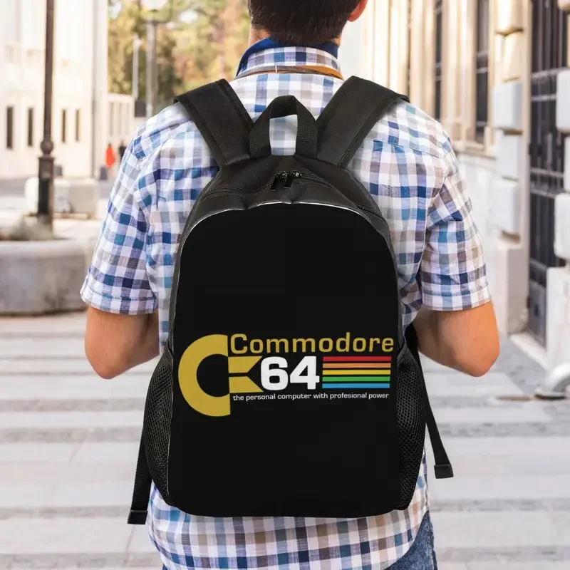 Retro Commodore 64 zaino da viaggio uomo donna scuola Computer Bookbag studente universitario Daypack Bags