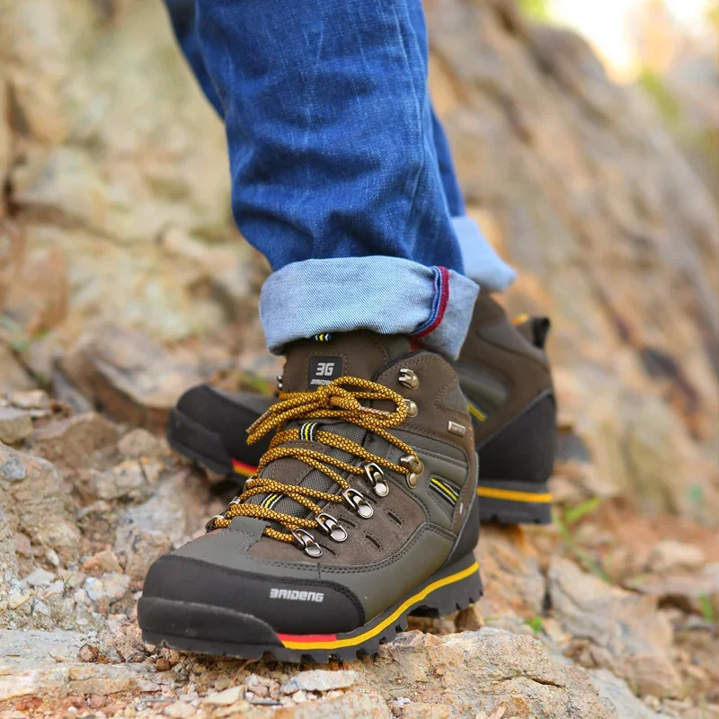 Zapatos de senderismo para hombre, botas de Trekking de escalada de montaña de alta calidad, botas de nieve informales de moda para exteriores, Luxus de zapatos antideslizantes, Invierno