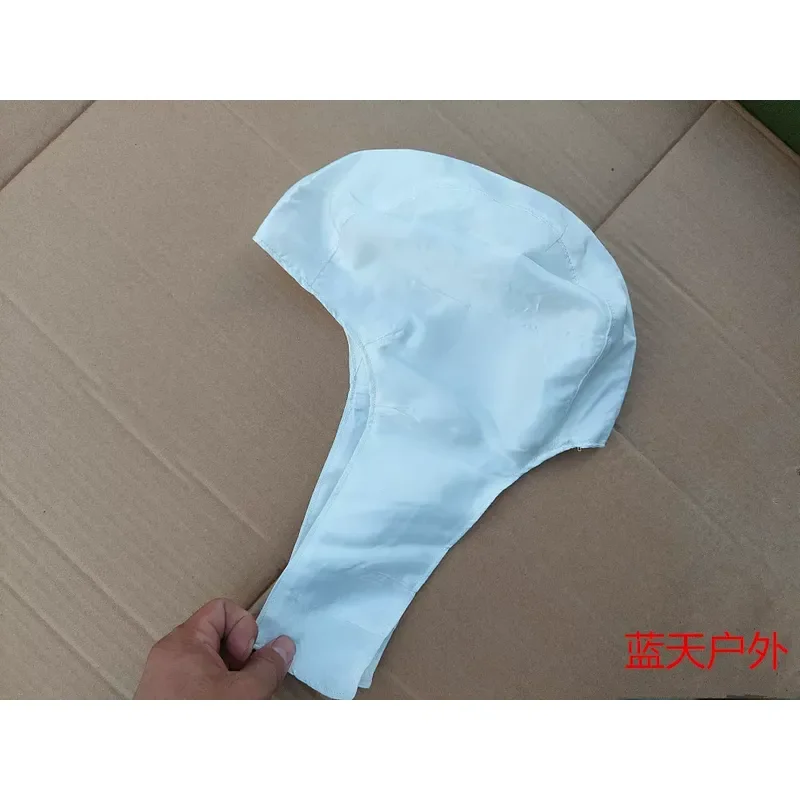 Pilot Silk Headgear Flying Leather Cap Dustproof Oil Proof Gray White Lined Hat Vintage Aviation Gear for Men Cosplay