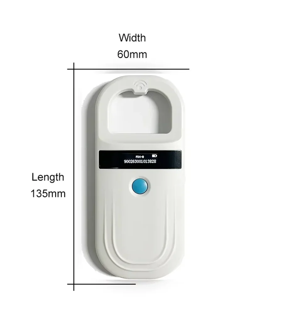 Leitor RFID de animais 134,2 KHz 125 kHz Bluetooth Pet Cat Dog Microchip Scanner FDX-B Leitor de etiqueta de identificação de chip de vidro