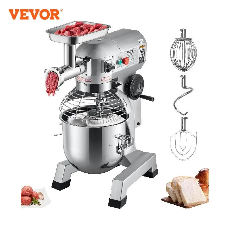 VEVOR 20Qt Commercial Electric Stand Food Mixer 1100W Professional Kitchen Dough Mixer Bread Pastry Kneading Whipping Machine