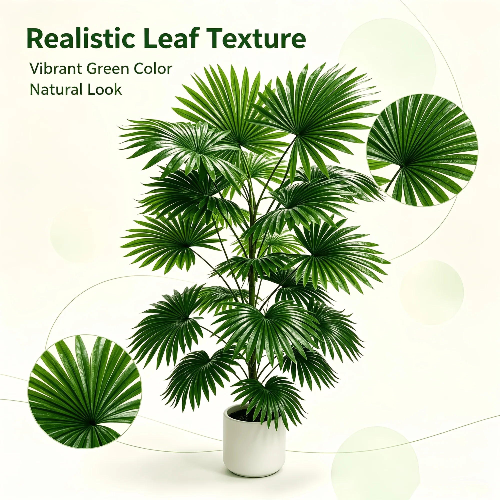 Tropical Rainforest Halloween Decoration Artificial Large Simulated Sunflower Tree Fan Outdoor Green Plant Decor