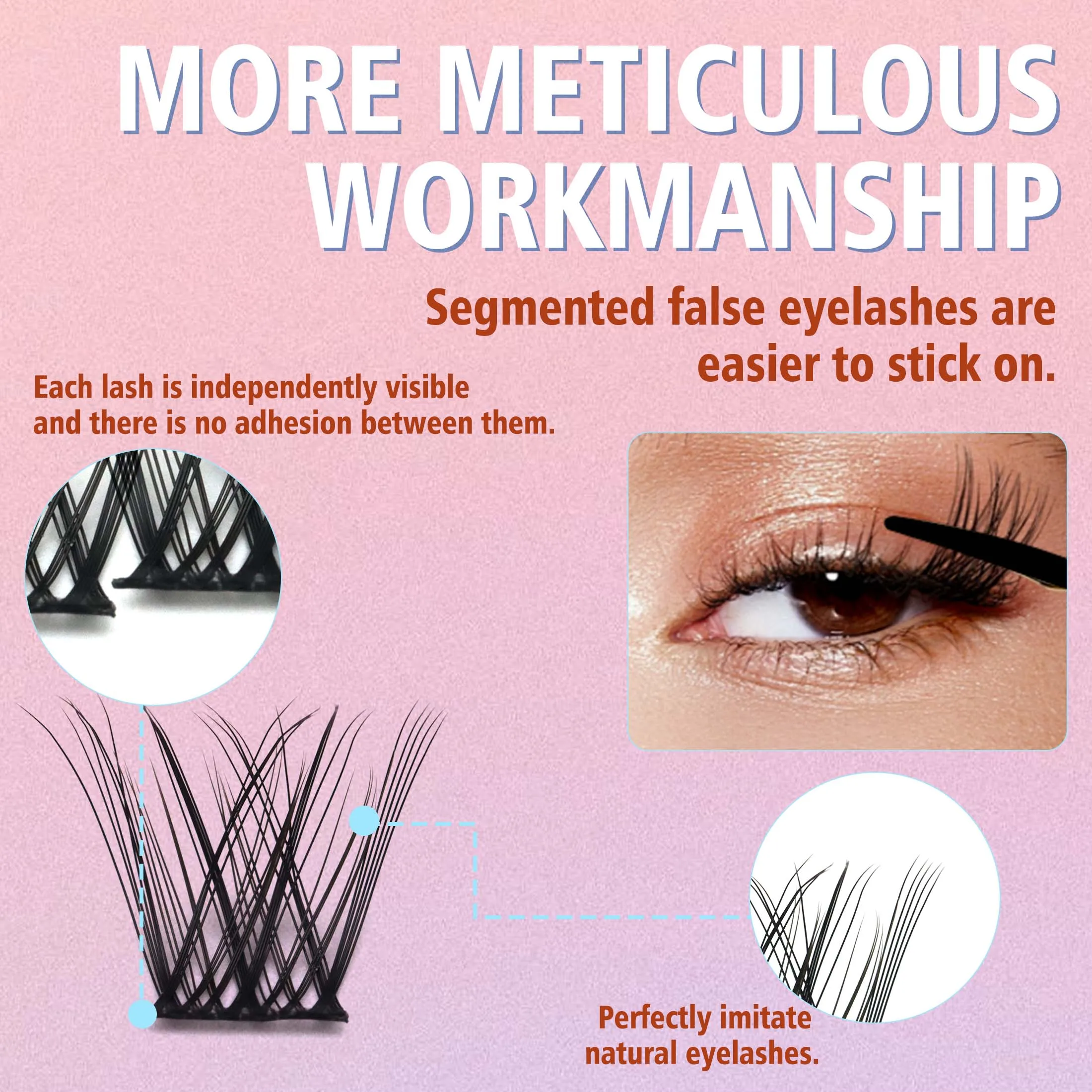 Rzęsy 200 SZT. Kępki w57 Klej do Rzęs i Uszczelniacz Narzędzia do Makijażu Zestaw do Samodzielnego Przedłużania Rzęs do Klejenia Rzęs Akcesoria do Kleju