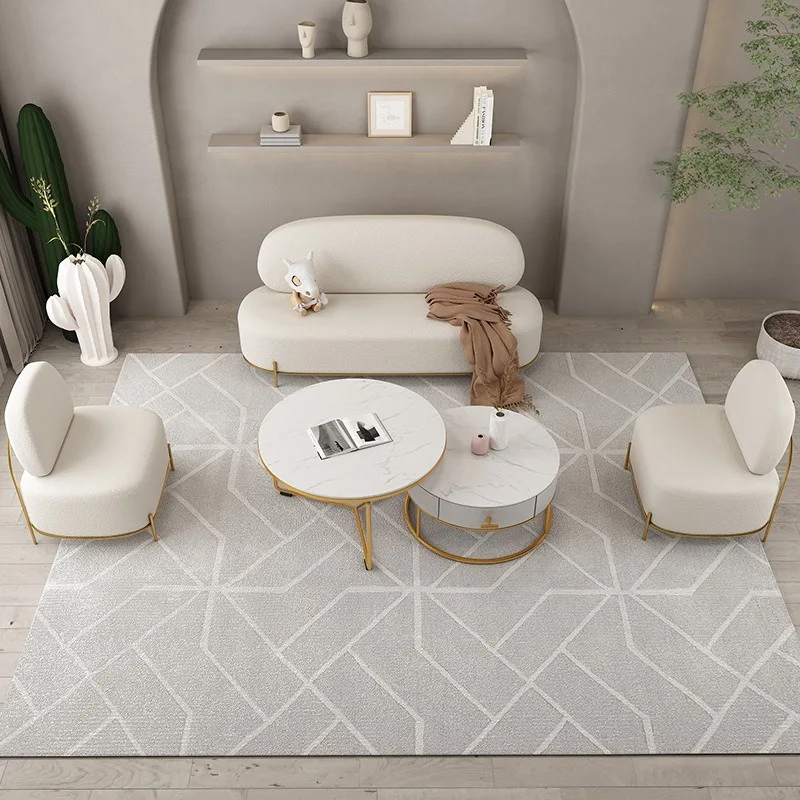 Sofá de lana de cordero para recepción de tienda de ropa, esponja de alta densidad, no es fácil de colapsar, sala de estar, silla para apartamento pequeño