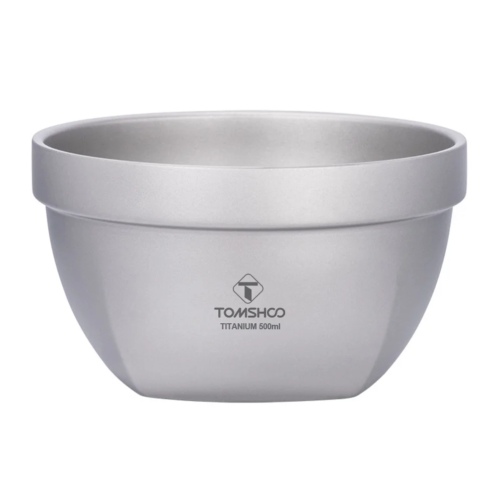 

Сверхлегкая двухслойная миска Ti для кемпинга, пикника, салата из рисового супа, емкостью 500 мл, термостойкая с сумкой для хранения