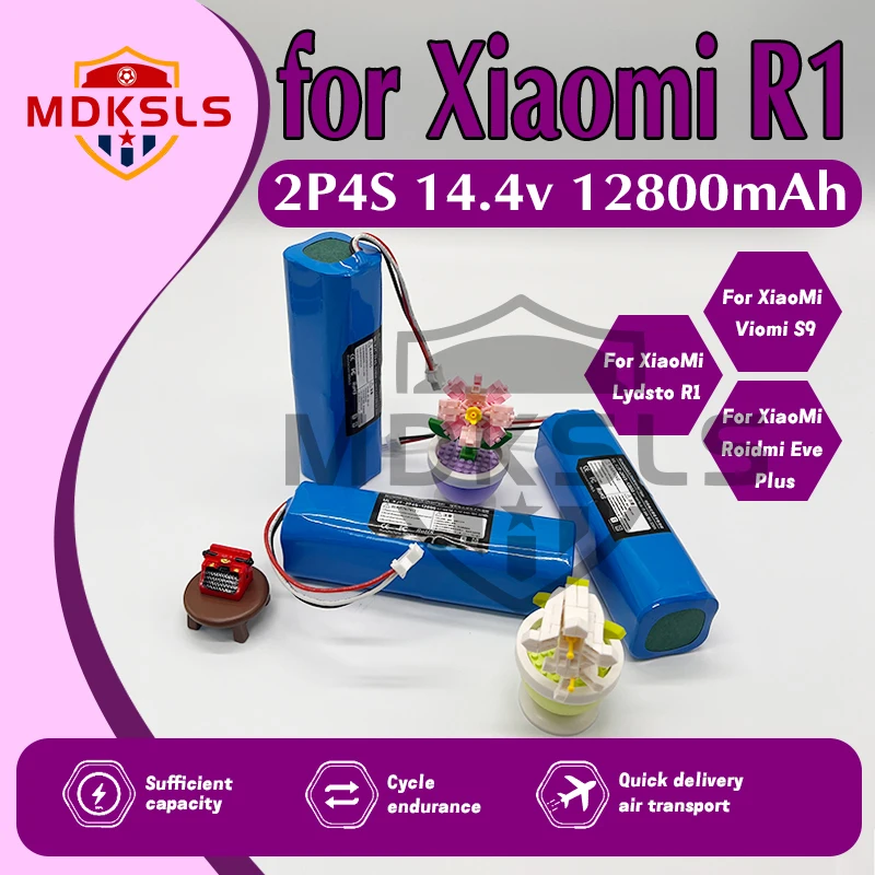 2025 MDKSLS, новинка для XiaoMi Viomi S9 Lydsto R1 Roidmi Eve Plus, 100% оригинальная литиевая батарея 14,4 В, 2P4S, 6800 мАч, 9800 мАч, 12800 мАч 2025 MDKSLS, новинка для XiaoMi Viomi S9 Lydsto R1 Roidmi Eve Plus, 100% оригинальная литиевая батарея 14,4 В, 2P4S, 6800 мАч, 9800 мАч, 12800 мАч
