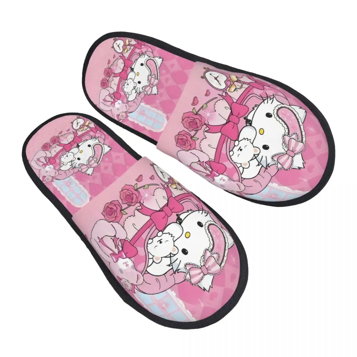 

Комфортные тапочки из пены с эффектом памяти в стиле аниме Sanrio Charmmy Kitty, женские тапочки Kawaii с героями мультфильмов, домашняя обувь для отеля