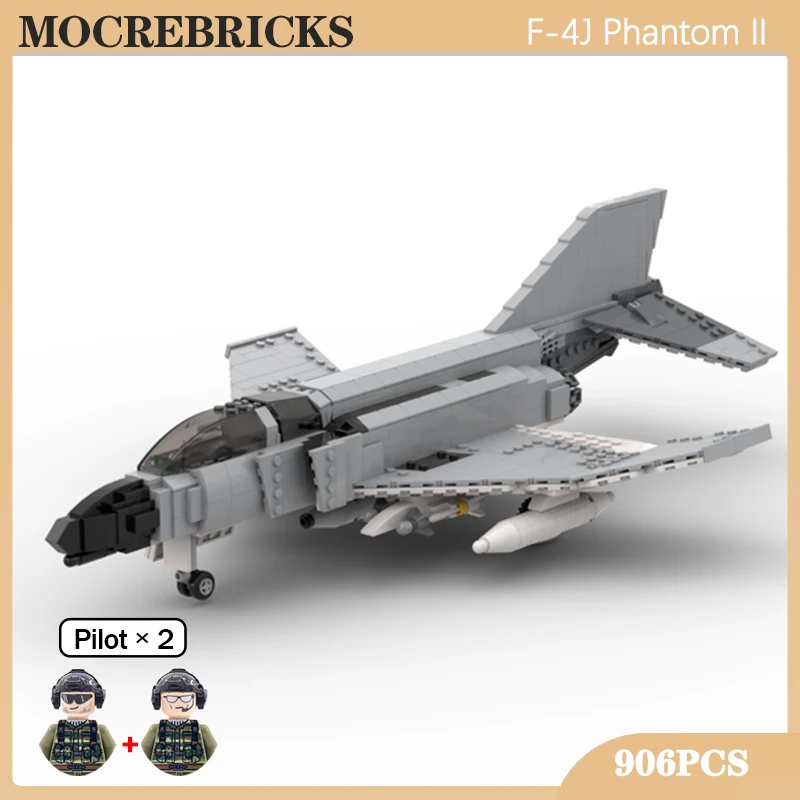 

Modern Advanced Weapon Carrier Based Fighter Navy F-4J Phantom II MOC Building Block Kid Assembled Bricks Toy Model Gifts