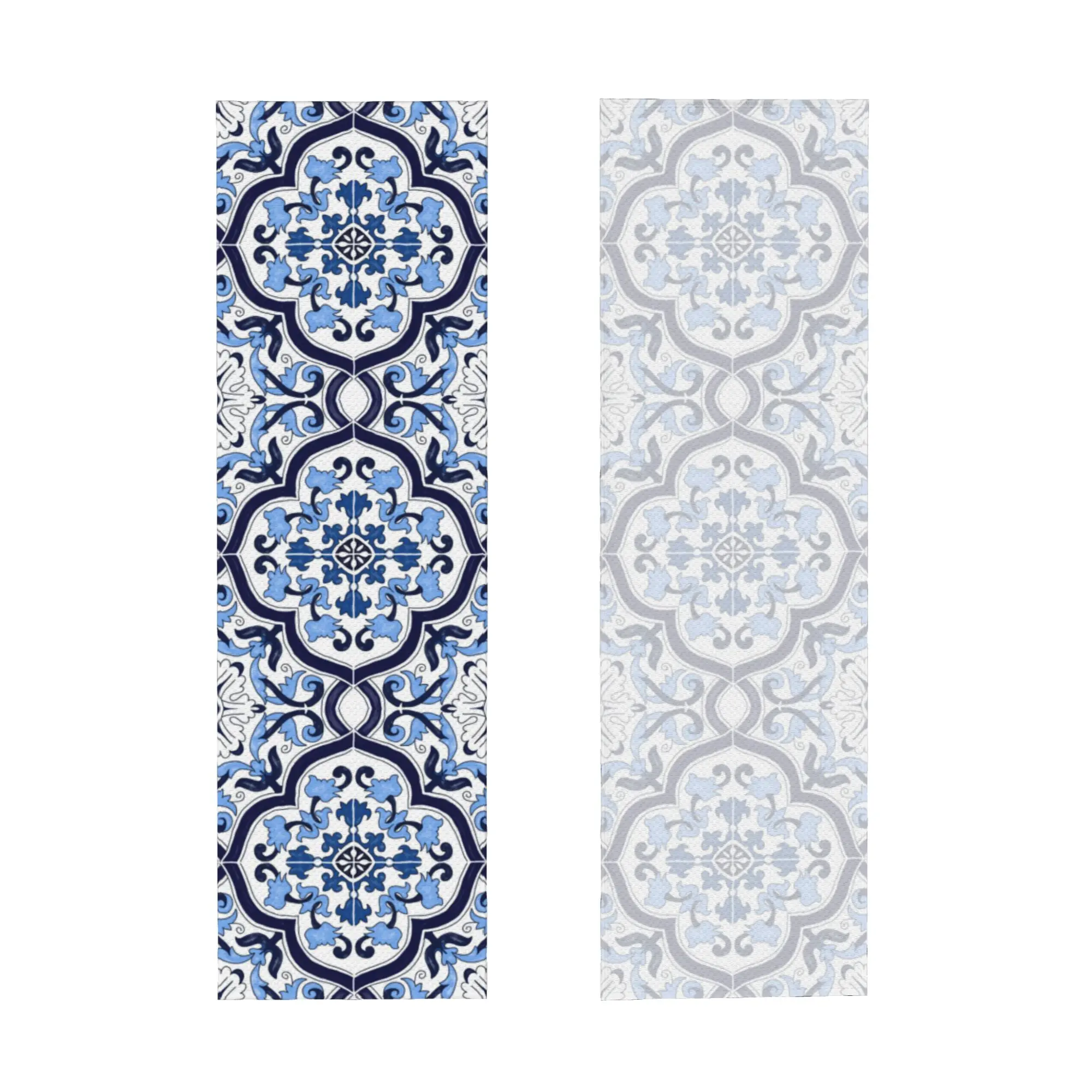 Blue Ornate Floral Mediterranean Sicilian Tile Cold Exercise Towel Quick Drying Face Towel  Fitness  Towels