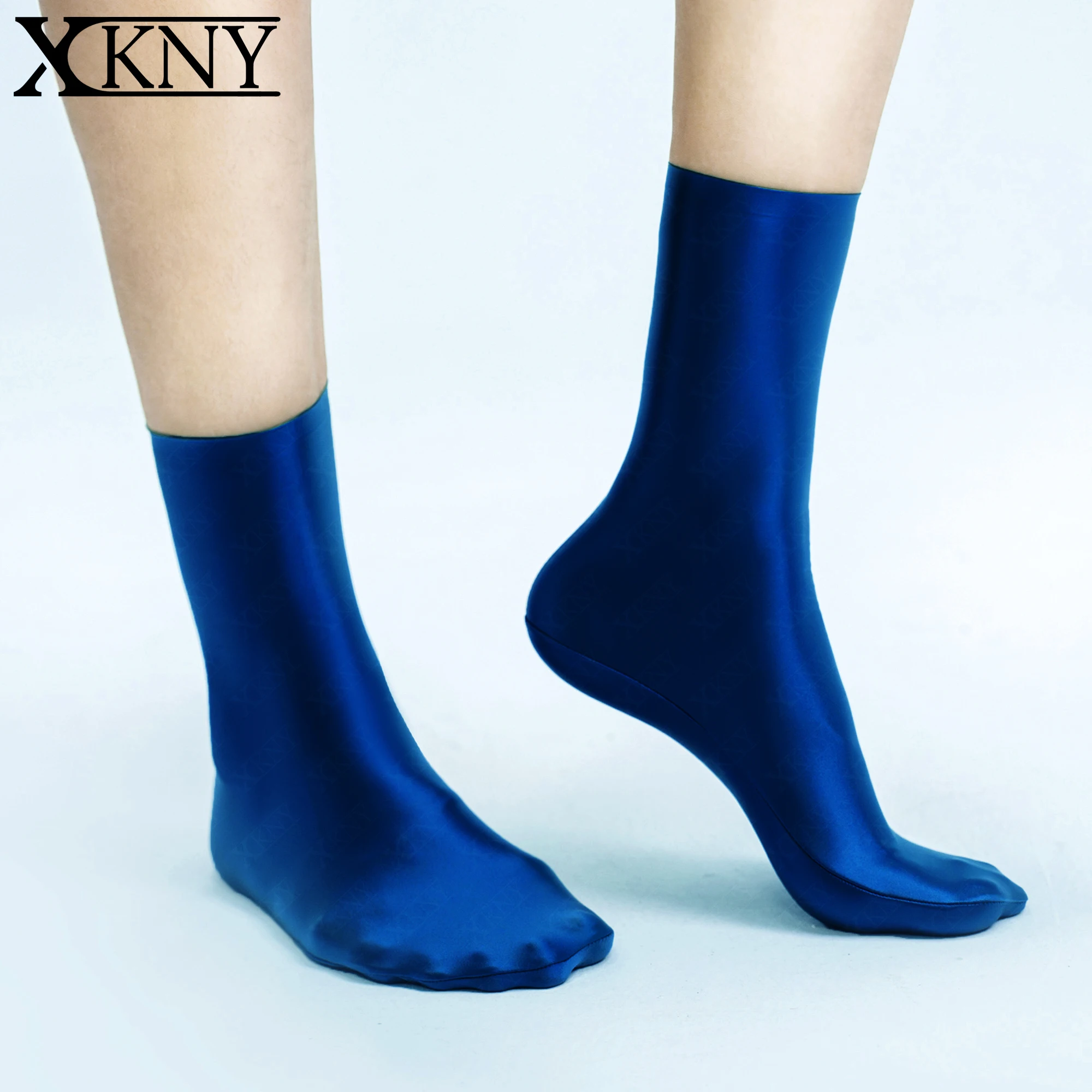 

XCKNY glossiness series socks solid high oil silk elastic socks satin glossy casual socks