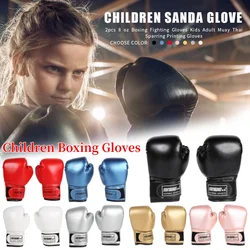 5-12YRS Professional Boxing Training Sparring Gloves PU Leather Kids Breathable Muay Thai Punching Karate Training Gloves