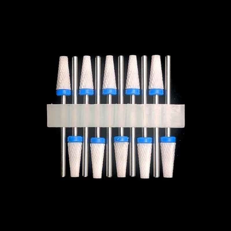 10 Keramikbohrer, Fräser, Zubehör für rotierende Nagellack-Schleifmaschinen, Zubehör für Überlaufentfernungswerkzeuge