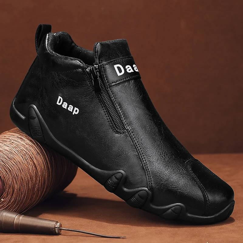 

Luxury Men's Casual Shoes Designer Leather Shoes Soft Soles Comfort Sneakers Outdoor Lightweight Flats Anti Slip Walking Shoes