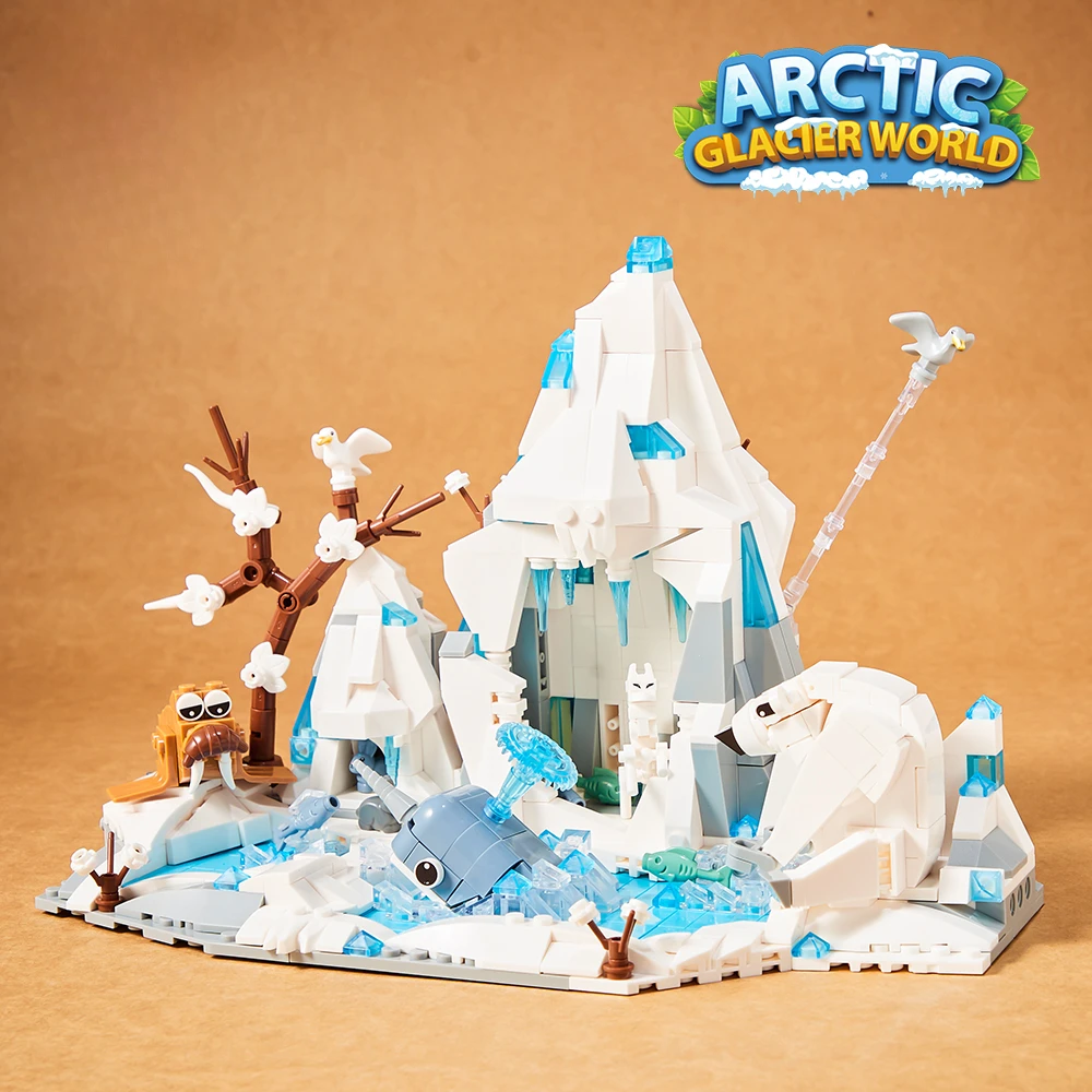 Movie Scene Environment Arctic Glacier World Moc Building Blocks Technology Idea Bricks Toys Set Christmas Gifts Desktop Toys