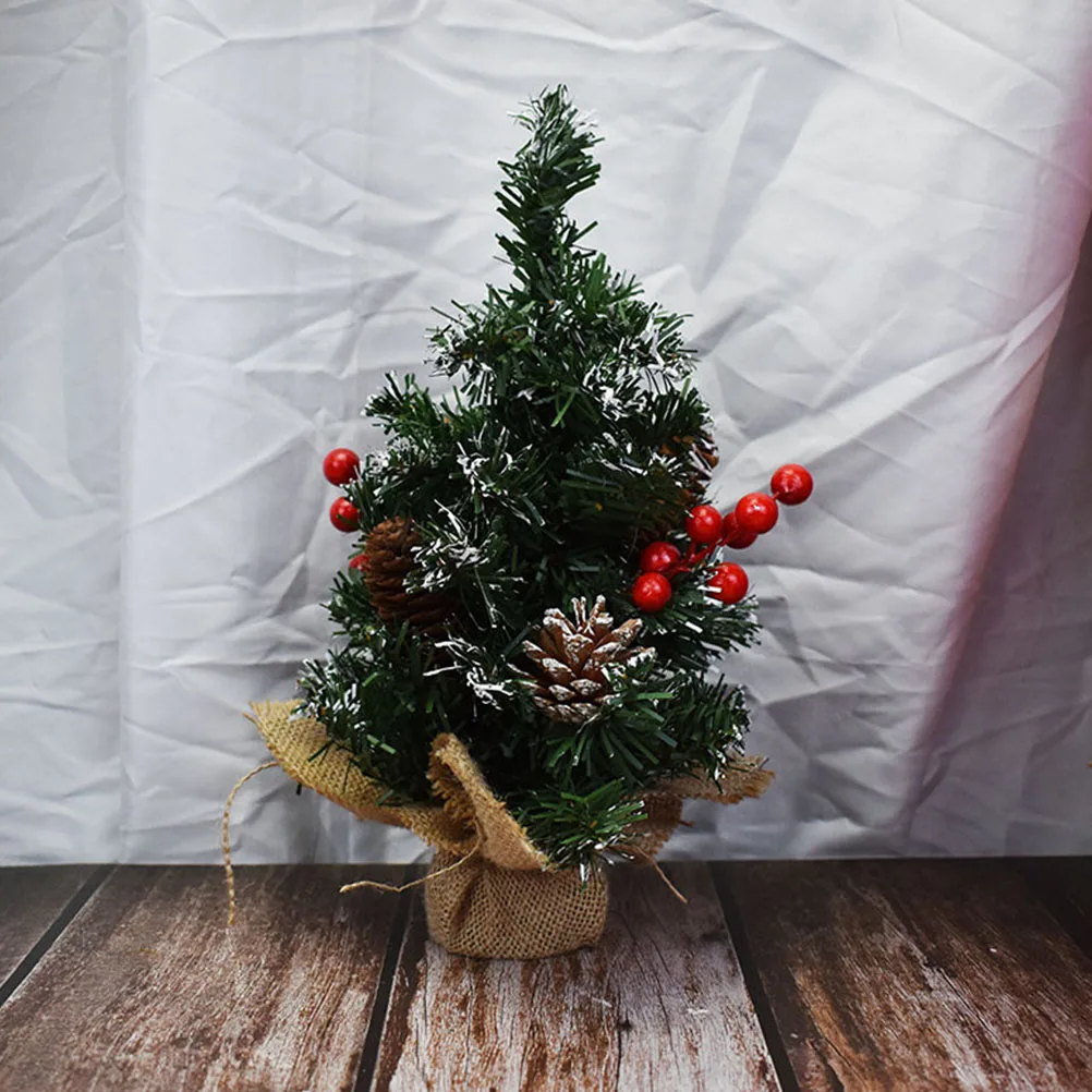 

Artificial Christmas Decor Mini PVC Mini Christmas Tree Desktop nament Festive Scene Prop Non Fading Stable Home Bar Hotel