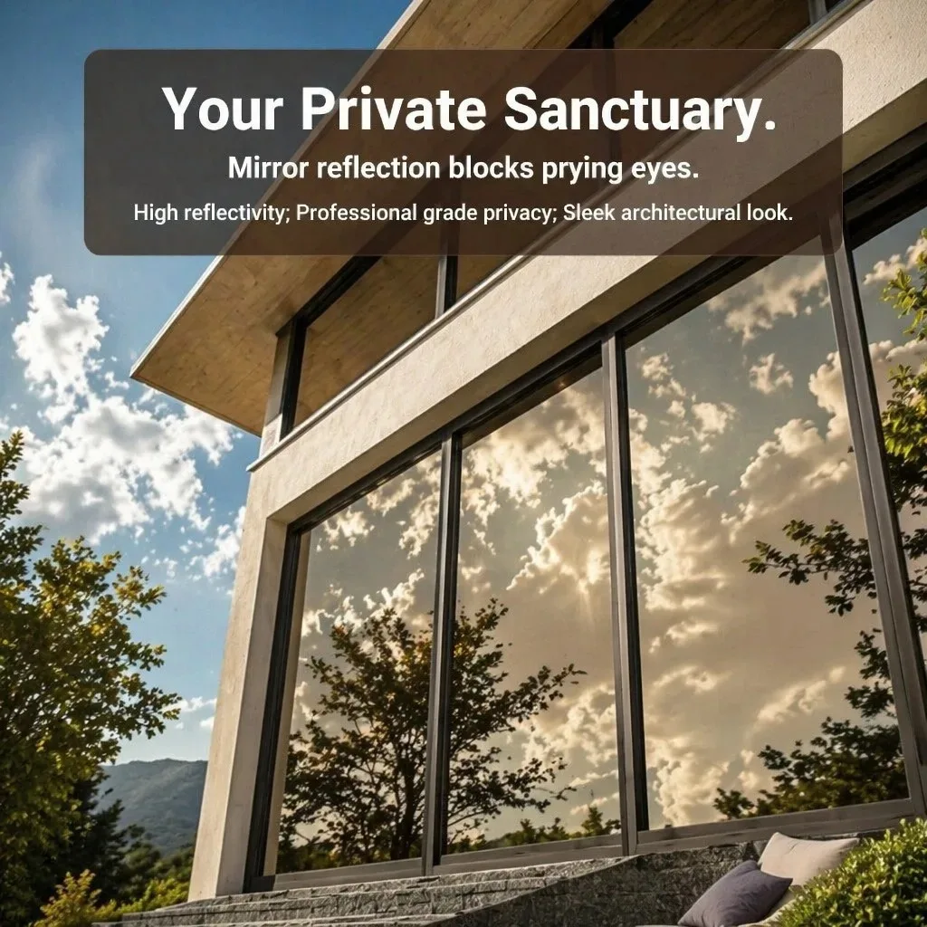 Bronze Tinted One Way Mirror Window Film Window Tint Heat Control UV Block Sun Block Privacy Self Adhesive for Home  Glass Door