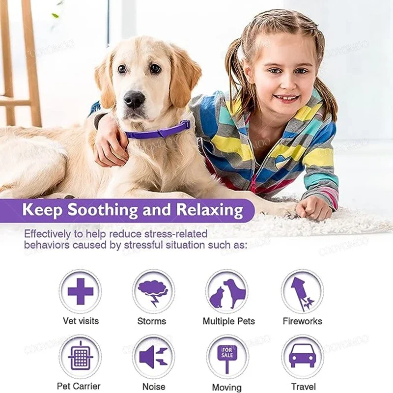 New Release 3/4 Pc Dog Calming Collar Cat Relieve Anxiety Protection Retractable Collars For Puppy Kitten Large Dogs Accessories