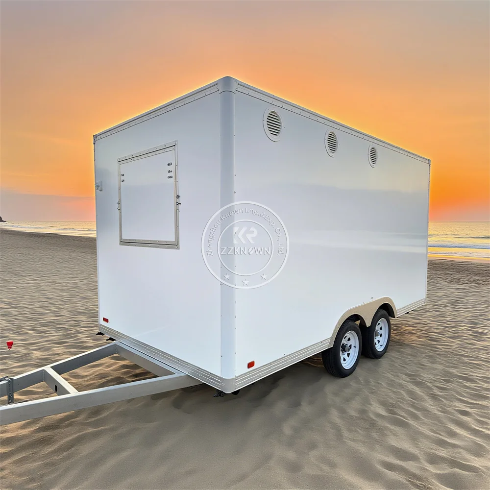 Street Mobile Fast Food Trailer Cart Fully Equipped Restaurant Snack Pizza BBQ Cart Food Truck With Full Kitchen For Sale