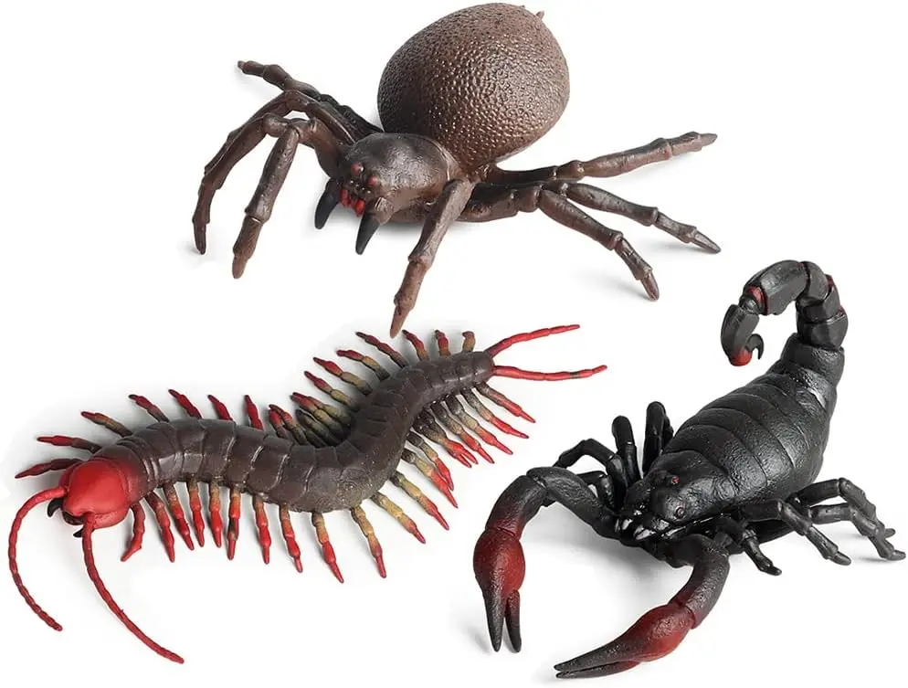 

3PCS Rubber Insect Animal, TPR Super Stretchy Bug Figures Bath Pool Toy with Spider Scorpion Centipede, Party Supplies