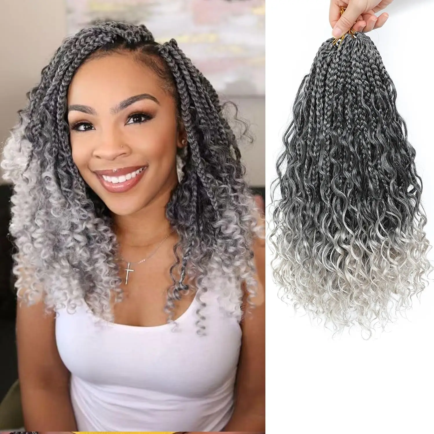 

Goddess Box Braids Crochet Hair For Black Women Pre Looped Boho Crochet Braids Short Prelooped Bohemian Boho Crochet Synthetic