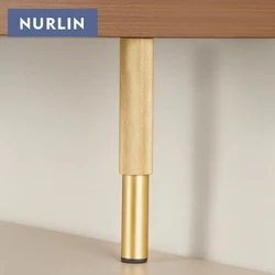 Nurlin Brass Knurled Diamond Cut Pattern Adjustable Height Furniture Cabinet Foot Firmly Supported Knurling Legs Black Gold
