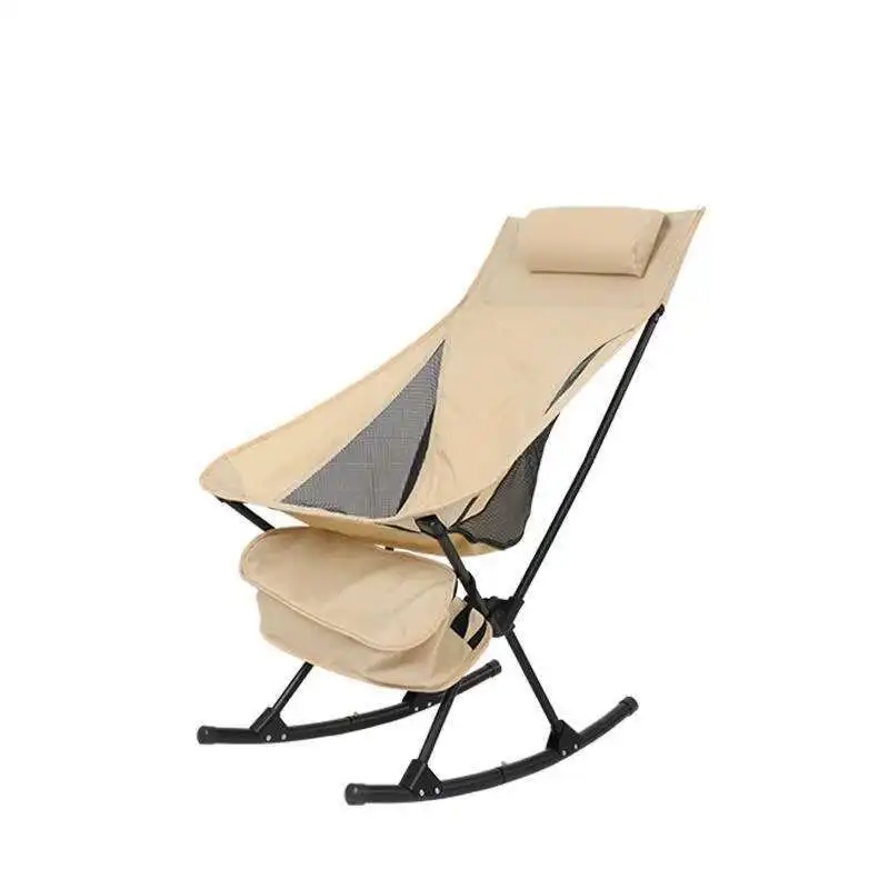 

Складное кресло-качалка для кемпинга, портативное уличное кресло-качалка с высокой спинкой, нижней сумкой для хранения, сумкой для переноски, опорой 150 кг