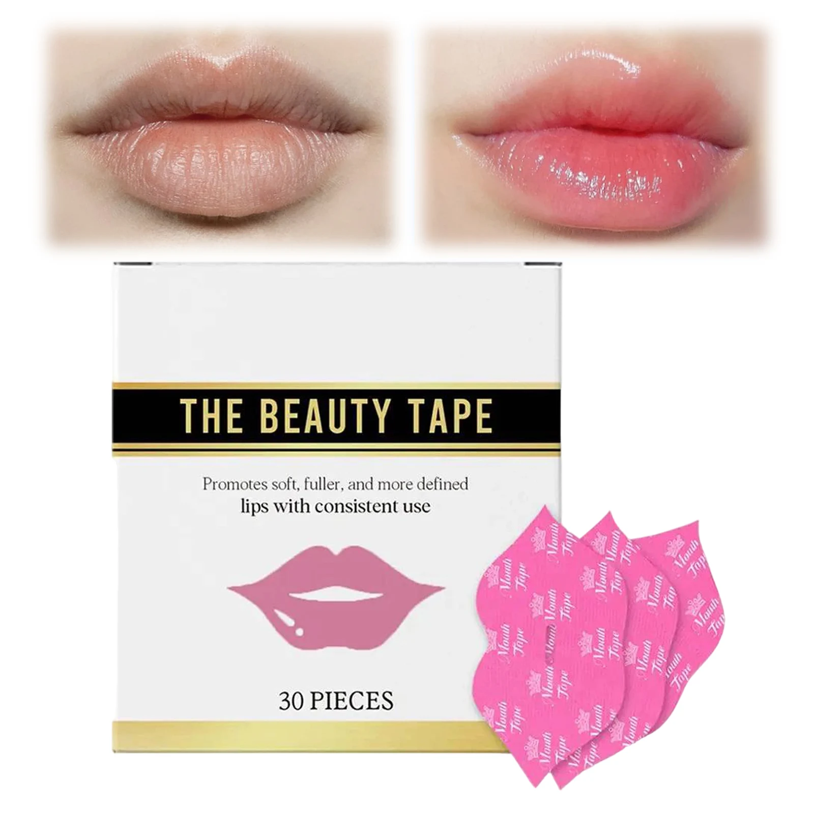 30PCS Women Lip Mask with Lavender & Vitamin E Moisturizing Lip Patches Smoother Lines & Plumper Lips for Dry Or Chapped Lips