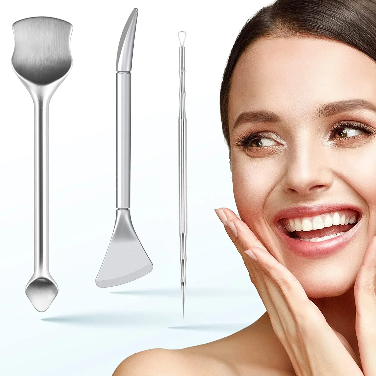 3 ชิ้นชุด Professional Blackhead Remover สิว Squeezer เครื่องมือสแตนเลส Comedone Squeezer ชุด Blemish Extractor เครื่องมือ