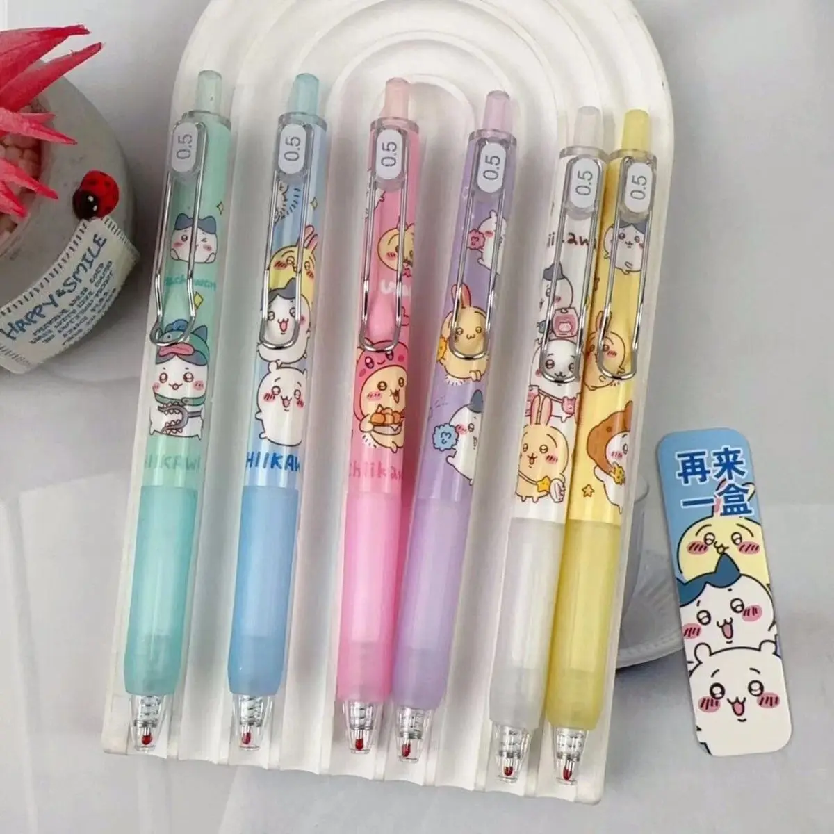New Cute Anime Chiikawa Blind Box Gel Pens Lucky Draw Design Press Type Water-Based Signature Pens for Student Stationery Kawaii