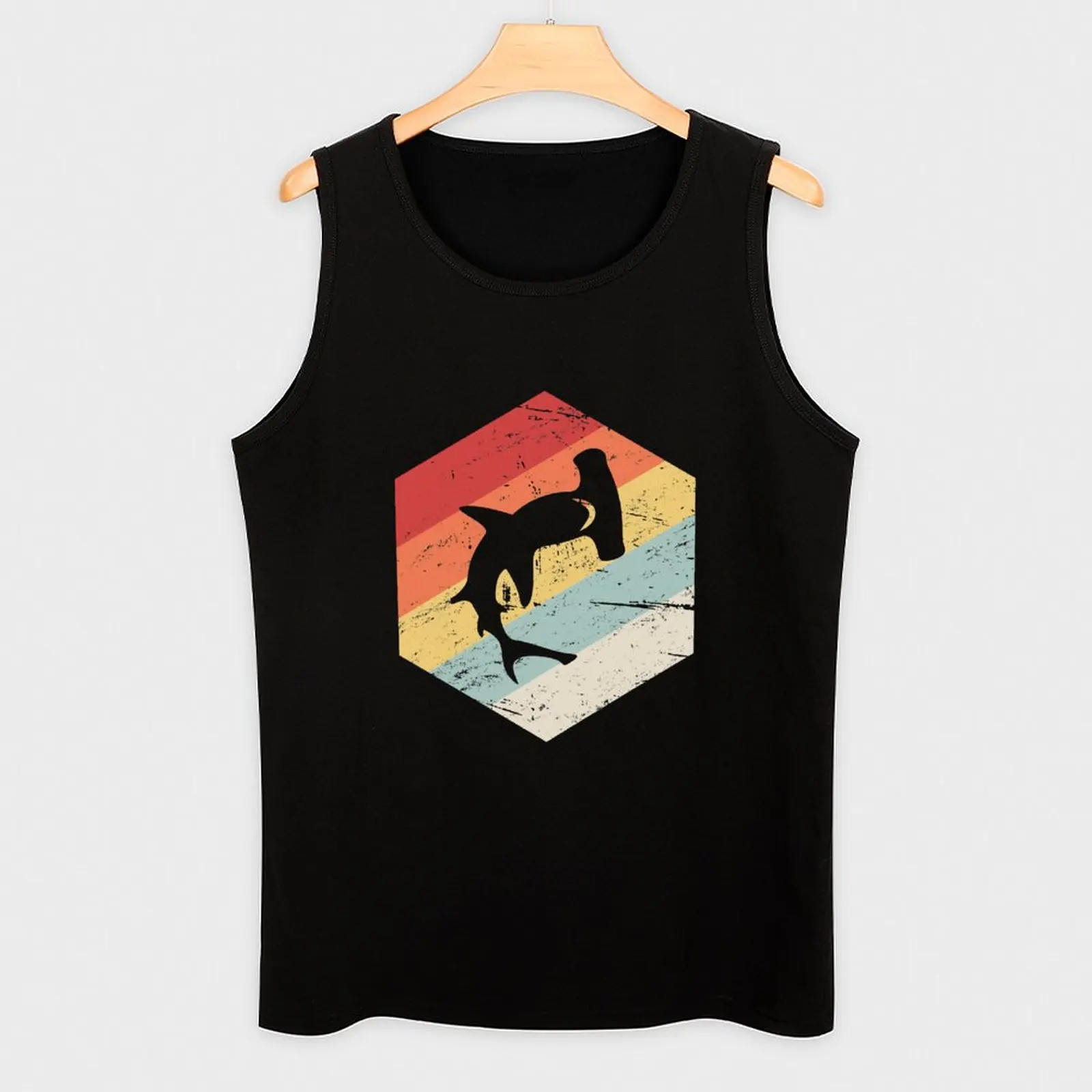 رأس مطرقة القرش أعلى خزان ، سترة الرجعية للصبي ، قميص بلا أكمام ، 70s #3