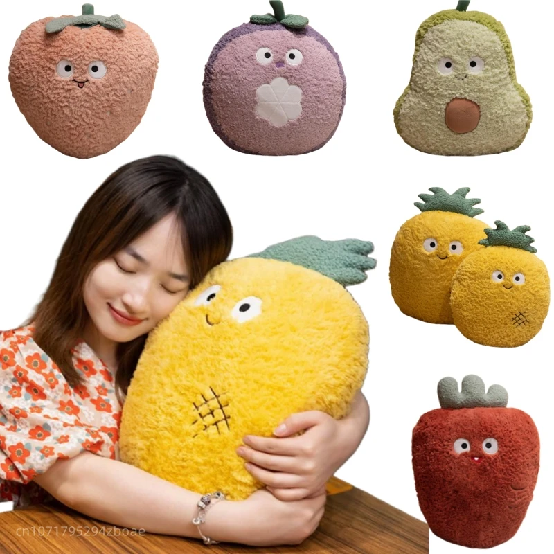 

35/45cm Cartoon Cute Fruit Plush Doll Pillow Soft Avocado Strawberry Mangob Carrot Pineapple Plush Toy Home Decor Gift For Kids