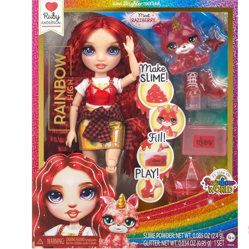 New Surprise Doll Rainbow High Violet Posable Fashion Doll with DIY Sparkle Slime Great Toy Gift for Girls