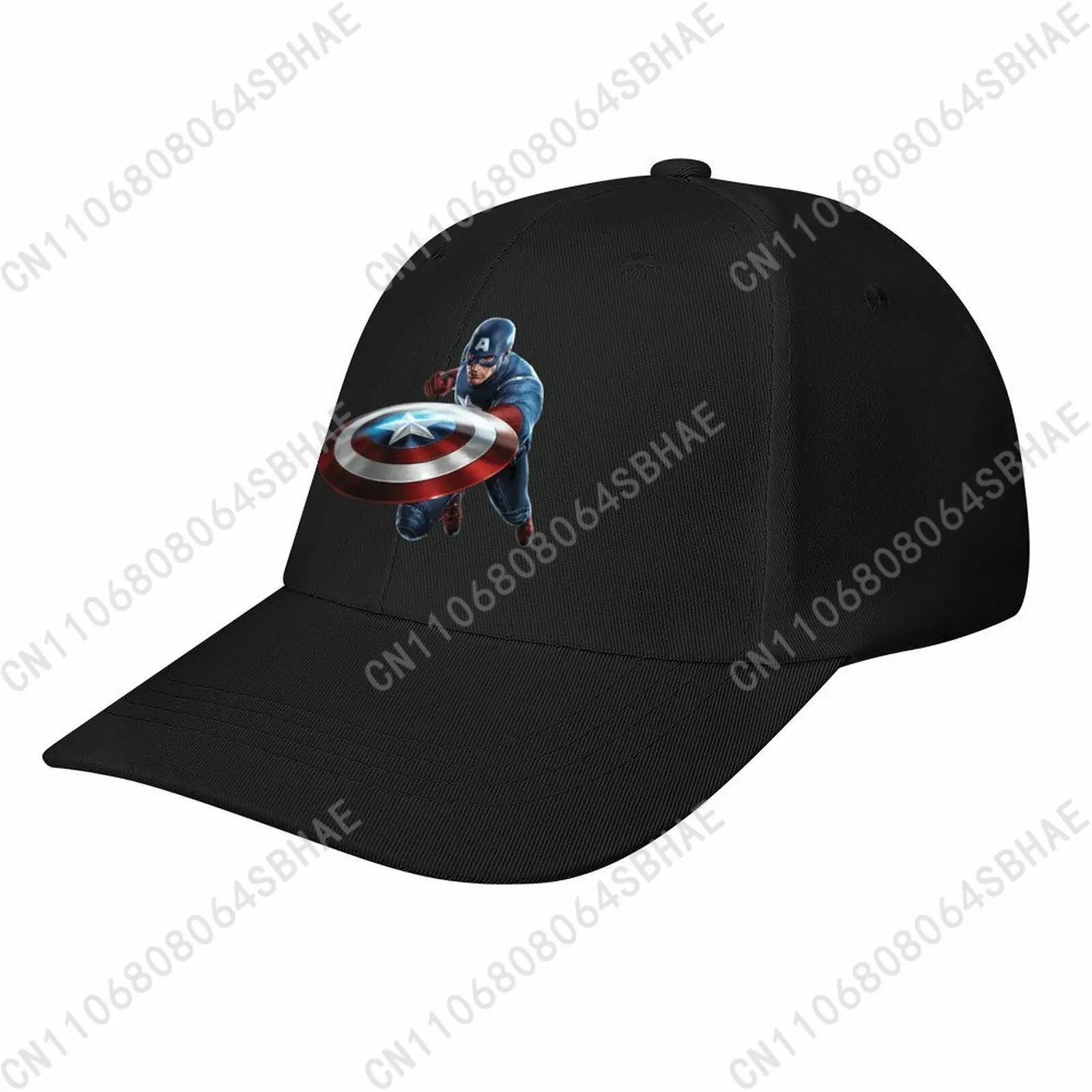 

Marvel Captain America Baseball Cap Men Women Curved Brim Washed Rubber Print Adjustable Daily Wear Cap Custom Gift Cosplay