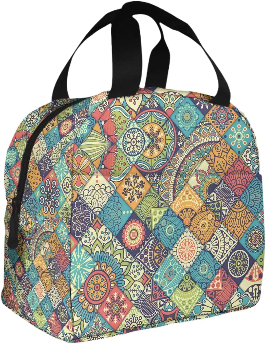 Mandala Pattern Soft Lunch Box American Native Style Bohemian Aztec Design Large Lunch Box for Men Women