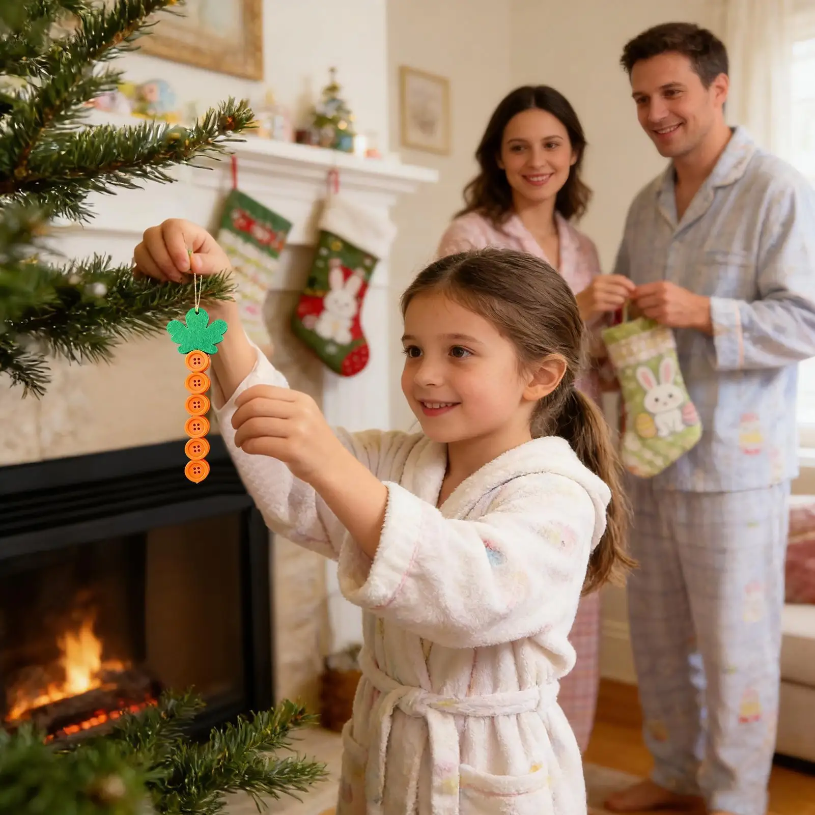 

Button Crafts Easter Bunny Egg Home Decor Holiday Carrot Craft Buttons Kit For Adults Kids Living Room Bedroom Wall Door