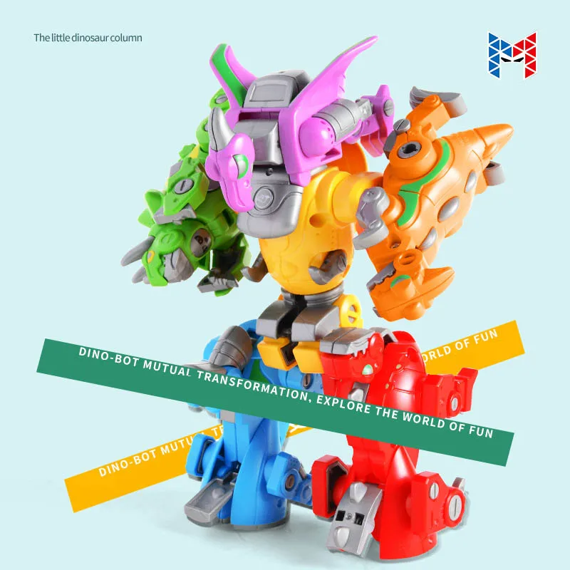 Dinosaur Deformation 6 In 1 Combination Mecha Robot Toy Simulation Jurassic Dinosaur Deformation Robot Toy Boy Gift