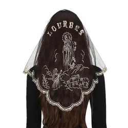 Catholic Church Mass Veil Embroidery Head Covering for Women Church Veil